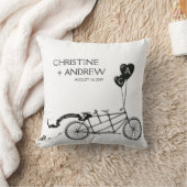 Tandem Bicycle Romantische Lässige Hochzeit Custom Kissen (Decke)