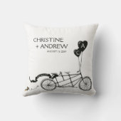 Tandem Bicycle Romantische Lässige Hochzeit Custom Kissen (Rückseite)