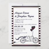 Tandem Bicycle Romantische Post Hochzeit Empfang Einladung (Vorderseite)