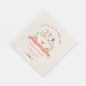 Tandem Bicycle, Vögel und Banner Wedding Serviette (Ecke)