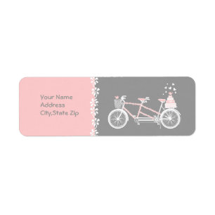Tandem-Bicycle Wedding-Address-Label