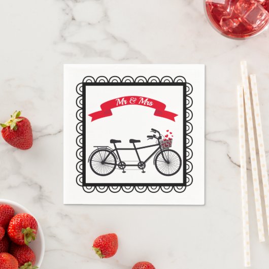 Tandem Bicycle Wedding Napkin Serviette (Beispiel)