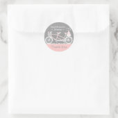 Tandem Bicycle Wedding Vielen Dank Aufkleber (Tasche)