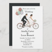 Tandem Bike Wedding Invitation Einladung (Vorne/Hinten)