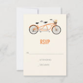 Tandem Bike Wedding RSVP - Orange (Vorderseite)
