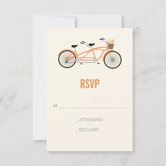 Tandem Bike Wedding RSVP - Orange (Vorderseite)