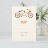 Tandem Bike Wedding RSVP - Orange (Stehend Vorderseite)
