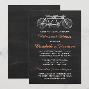 Tandem-Biketafel Hochzeitsessen Probe Einladung