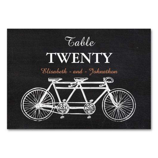 Tandem Chalkboard Wedding Tischnummer (Rückseite)