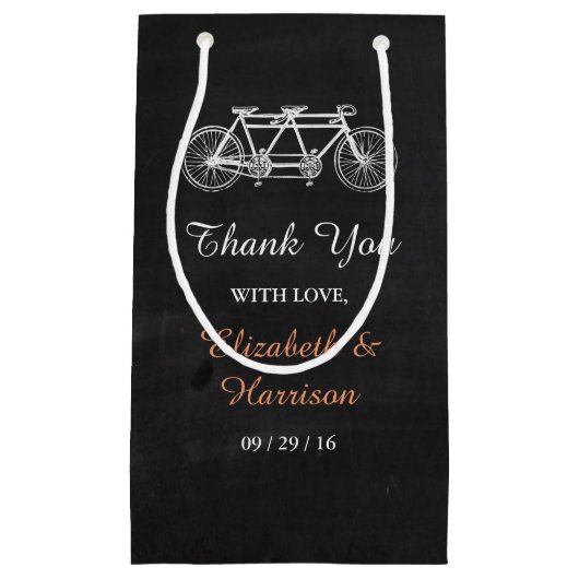 Tandem-Fahrrad auf der Gastgeschenk Hochzeit der T Kleine Geschenktüte (Vorderseite)