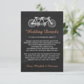 Tandem-Fahrrad auf Kopfbrett Hochzeitsbeilage Begleitkarte (Stehend Vorderseite)