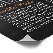 Tandem-Fahrrad auf Kopfbrett-Hochzeitskarte Poster (Ecke)