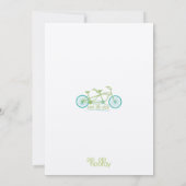 Tandem Fahrrad / Fahrrad Moderne Hochzeit retten d Save The Date (Rückseite)