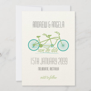 Tandem Fahrrad / Fahrrad Moderne Hochzeit retten d Save The Date