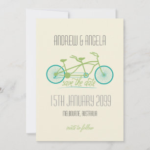 Tandem Fahrrad / Fahrrad Moderne Hochzeit retten d Save The Date