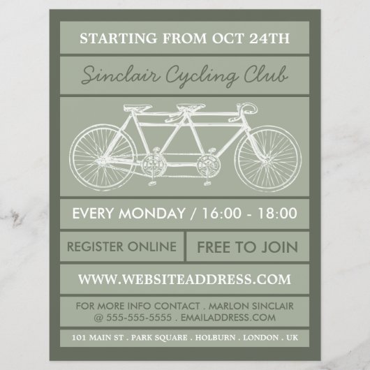 Tandem-Fahrrad, Flyer für Radwerbung (Vorne)