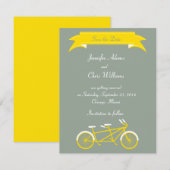 Tandem-Fahrrad (gelb / grau) Save the Date (Vorne/Hinten)