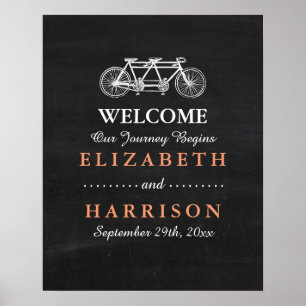 Tandem-Fahrrad-Hochzeit auf Halbpension Poster