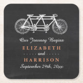 Tandem-Fahrrad-Hochzeit auf Halbpension Rechteckiger Pappuntersetzer (Vorderseite)