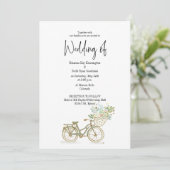 Tandem Fahrrad Lässig Hochzeit Einladung kein Foto (Stehend Vorderseite)