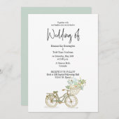 Tandem Fahrrad Lässig Hochzeit Einladung kein Foto (Vorne/Hinten)