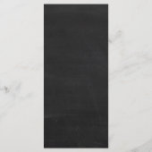 Tandem-Fahrrad-Menü auf der Tafel Hochzeitsmenü Menükarte (Rückseite)