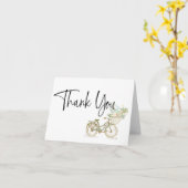 Tandem Fahrrad mit Blume Danke Karte (Gelbe Blume)