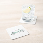 Tandem-Fahrrad Rechteckiger Pappuntersetzer (Vor Ort)