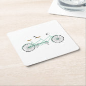 Tandem-Fahrrad Rechteckiger Pappuntersetzer (angewinkelt)