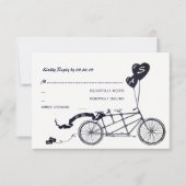 Tandem Fahrrad Romantische Lässige Hochzeit RSVP (Vorderseite)