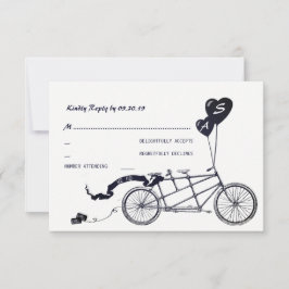 Tandem Fahrrad Romantische Lässige Hochzeit RSVP Karte