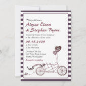 Tandem Fahrrad Romantische Lässige Hochzeitseinlad Einladung (Vorderseite)