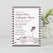 Tandem Fahrrad Romantische Lässige Hochzeitseinlad Einladung (Stehend Vorderseite)