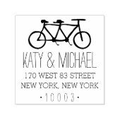 Tandem Fahrrad-Rücksendeadresse Briefmarke Permastempel (Design)