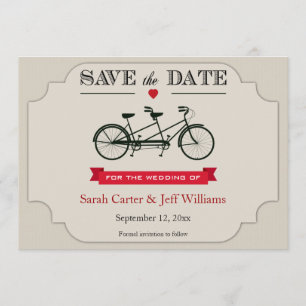 Tandem-Fahrrad Save-the-Date-Karten Save The Date