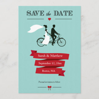 Tandem-Fahrrad Save-the-Date-Karten Save The Date