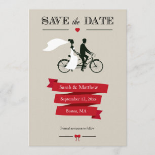 Tandem-Fahrrad Save-the-Date-Karten Save The Date
