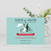 Tandem-Fahrrad Save-the-Date-Karten Save The Date (Stehend Vorderseite)