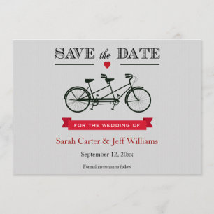 Tandem-Fahrrad Save-the-Date-Karten Save The Date