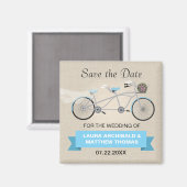 Tandem Fahrrad Save the Date Magnet (Vorderseite/Rückseite)