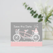 Tandem Fahrrad Save the Date Postkarte (Stehend Vorderseite)