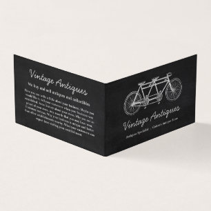 Tandem-Fahrrad & Schultafel, Antiquitätenhändler Visitenkarten