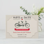 Tandem-Fahrrad Speichern Sie die Datumskarten Save The Date (Stehend Vorderseite)