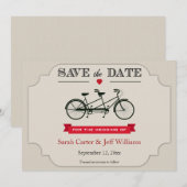 Tandem-Fahrrad Speichern Sie die Datumskarten Save The Date (Vorne/Hinten)