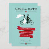 Tandem-Fahrrad Speichern Sie die Datumskarten Save The Date (Vorne/Hinten)