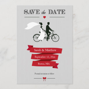 Tandem-Fahrrad Speichern Sie die Datumskarten Save The Date