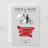 Tandem-Fahrrad Speichern Sie die Datumskarten Save The Date (Vorderseite)