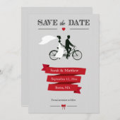 Tandem-Fahrrad Speichern Sie die Datumskarten Save The Date (Vorne/Hinten)