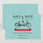 Tandem-Fahrrad Speichern Sie die Datumskarten Save The Date (Vorne/Hinten)