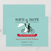 Tandem-Fahrrad Speichern Sie die Datumskarten Save The Date (Vorne/Hinten)